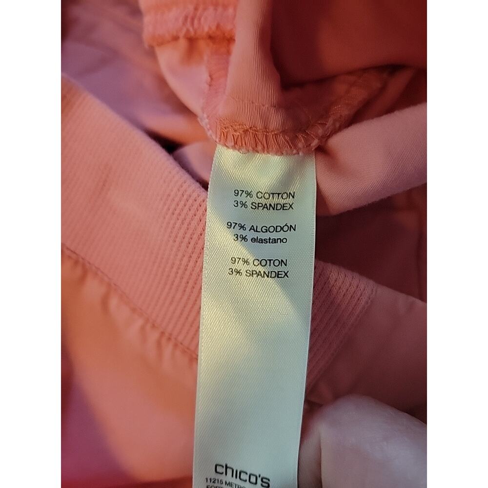 Chico's Pink Mid Rise Capri Pants Women's .5 US 6 Cotton Stretch Pockets - Picture 12 of 12